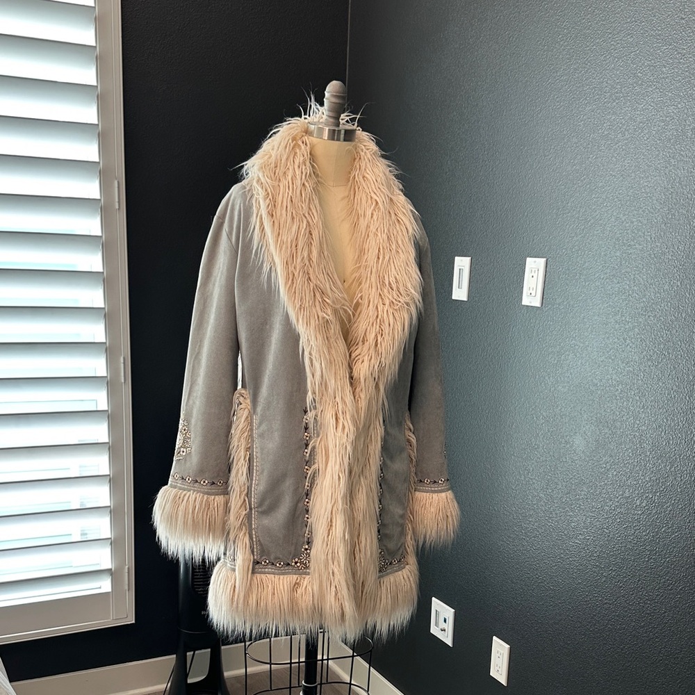 Spell  and the Gypsy powder blue Faux Fur Coat Joplin penny lane flash sale🎉🎉🎉🎉🎉